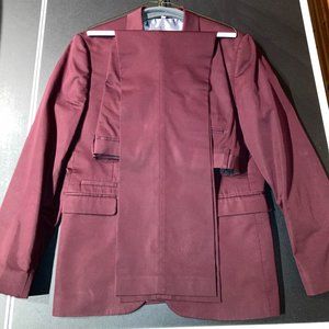 Express Maroon / Burgundy Fitted Suit - 40R Jacket | 32 x 32 Pants